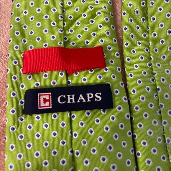 Chaps Green and White Polka Dot Tie - Picture 5 of 6